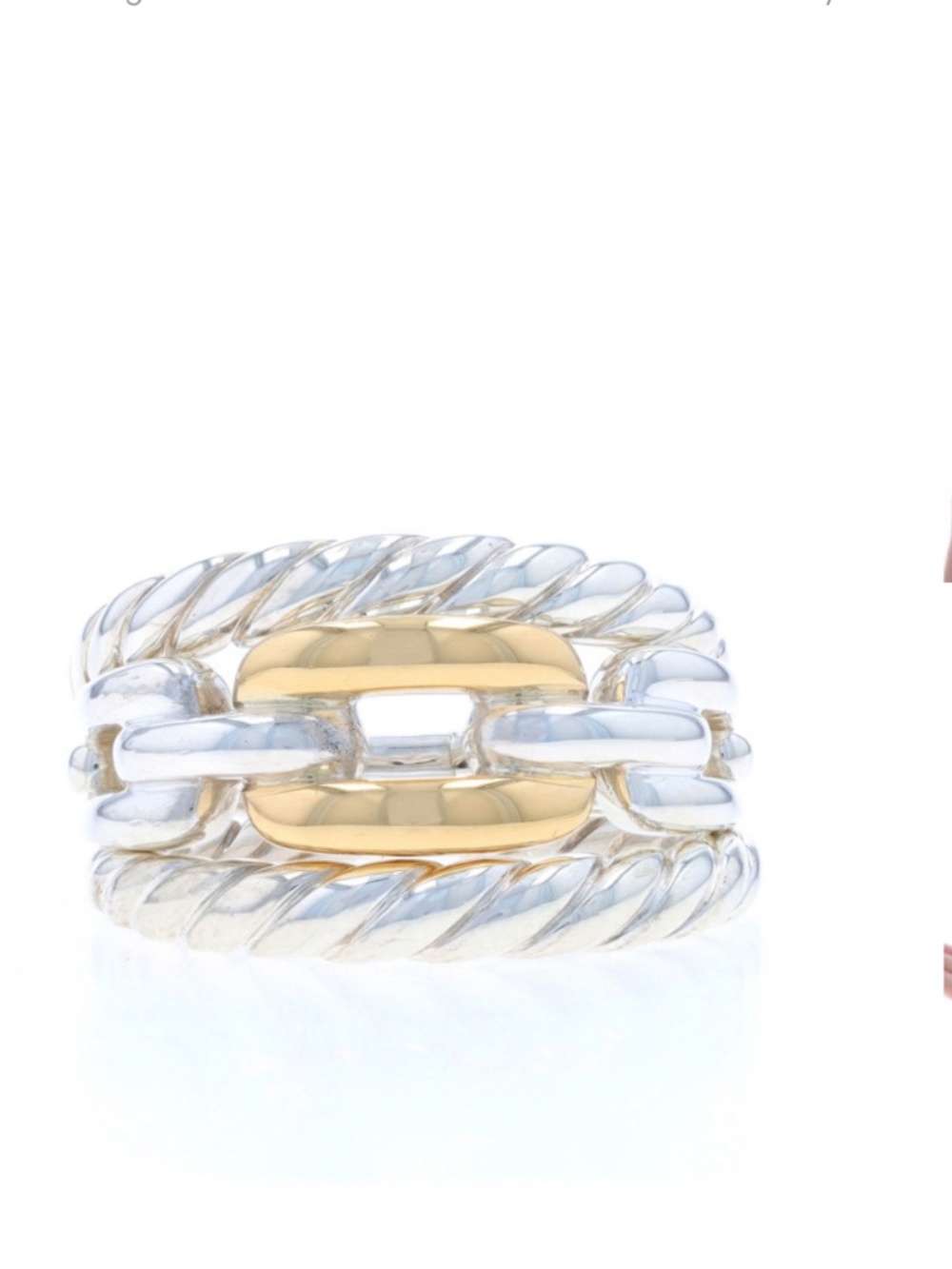 DAVID YURMAN Band Ring Silver and Yellow Gold